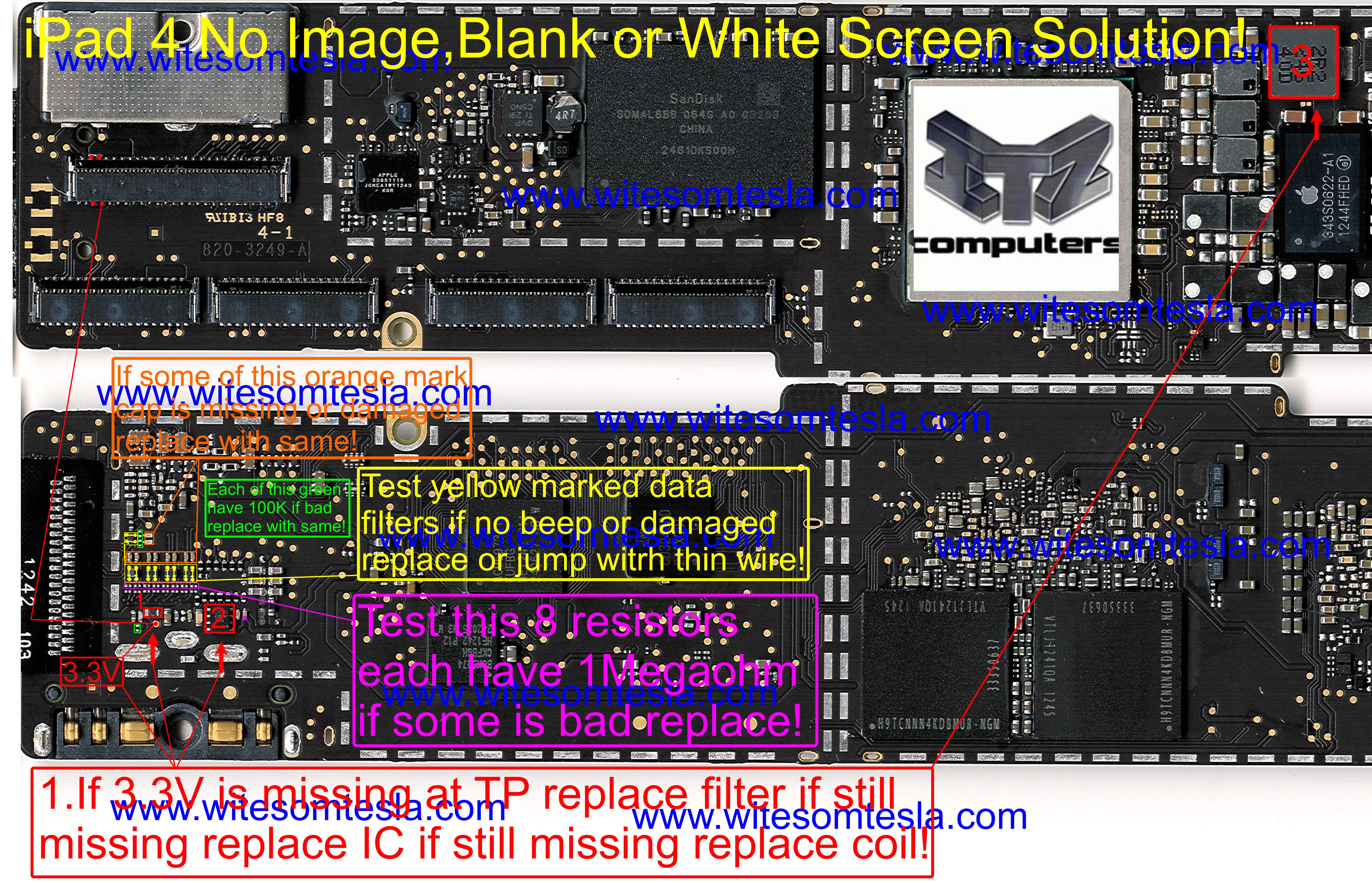 iPad 4 no Image screen with Blue lines Repair kit. Image filter and Image IC | CyberDocLLC | iPhone and Apple Products Hardware Repair Solutions