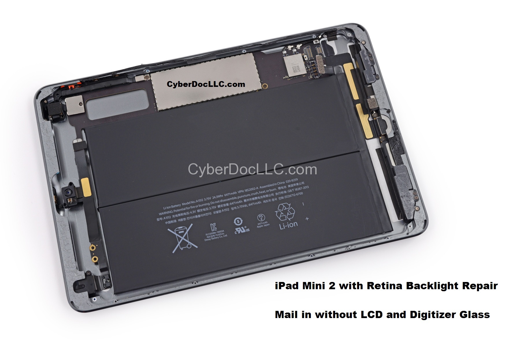 Mail In Repair Ipad Mini 2 Retina Display Backlight Dim Screen Backlight Problem Mail In Repair Coil Ic Filters Backlight Repair Service Cyberdocllc Iphone And Apple Products Hardware Repair Solutions