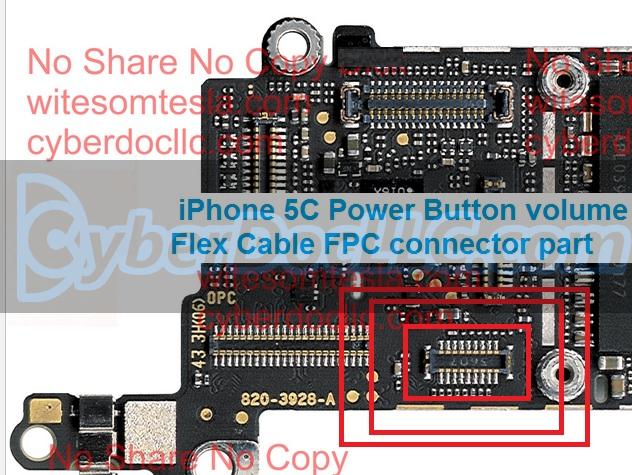 iPhone 5C Power Button volume Flex Cable FPC connector part